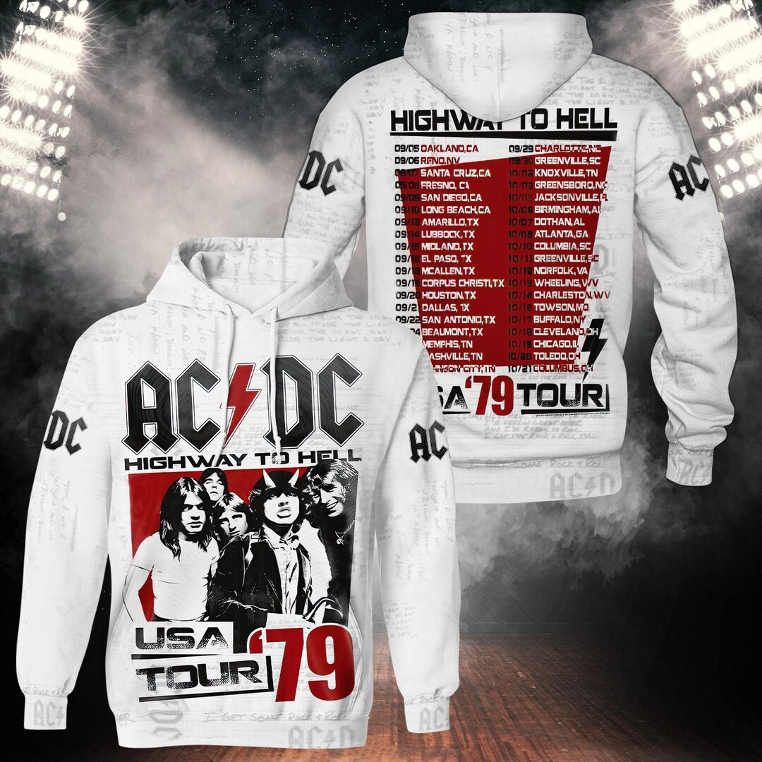 Acdc Shirt, Highway to Hell Usa Tour 1979 Hoodie, Acdc Graphic Tees ...