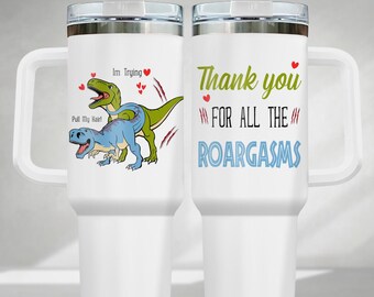 Vaso de pareja de dinosaurios, divertidos vasos de T-Rex, vaso de acero inoxidable, regalo de San Valentín, regalo para parejas, regalo para hombres y mujeres.