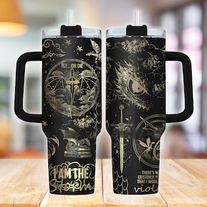 Fourth Wing 40oz Tumbler, Fantasy Book Lover Insulated Tumbler, Dragon Travel Mug, Book Club Tumbler Cup, Basgiath War College Tumbler