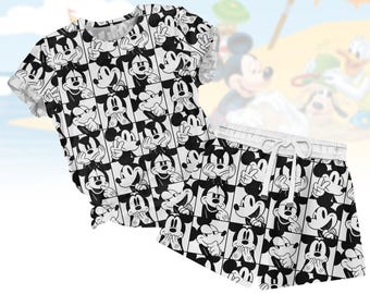 Maglietta di Topolino da donna, maglietta di Topolino Disneyland, maglietta Disneyworld, pigiama da donna Disney Friends, maglietta e pantaloncini del Magic Kingdom