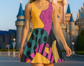 the nightmare before christmas sally patchwork jagged dress The Nightmare Before Christmas Sally Patchwork Dress