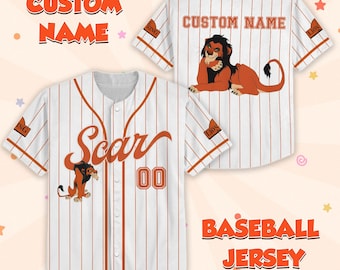 Custom Scar The Lion King Baseball Jersey, Disney Villain Shirt, Pride Rock Outfit, Evil Uncle Baseball Shirt, Disney Trip Family Tee