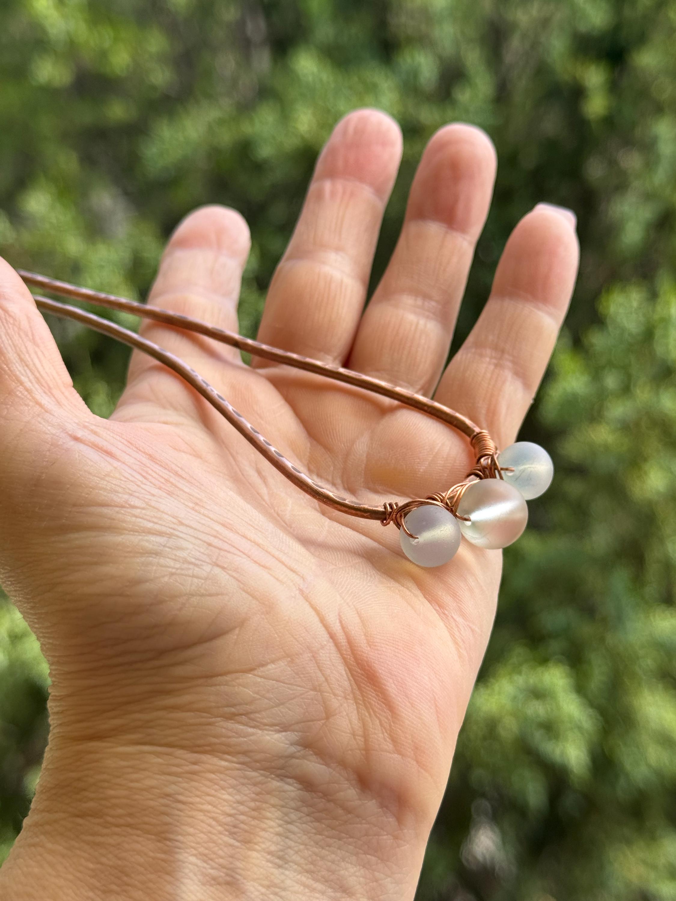 Handcrafted Hammered Copper Hair Fork Amazon.com: 5 main image 2