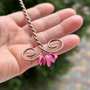 Pink Shell Copper Hair Pin: Simple Bun Holder
