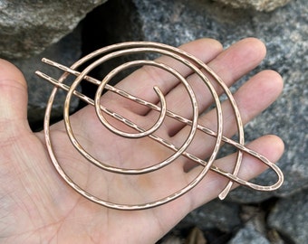 Copper Hair Clip, Celtic pin, Hair Fork, Hair Barrette, Rustic shawl pins, Hair Slide, Metal Hair Slide, Copper hair barrette,Antique Copper