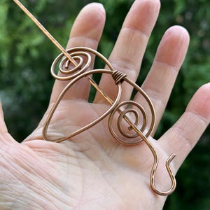 Spiral Copper Hair Pin: Minimalist Celtic Hair Slide