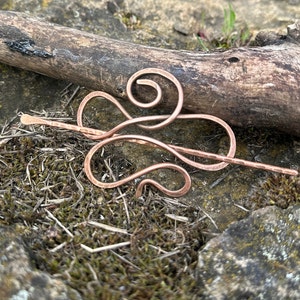 Celtic Knot Copper Hair Barrette, Copper Hair Clip, Metal Hair Pin, Wire Hair Slide, Hair Fork, Shawl or sweater pin, Bun Holder