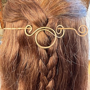 Celtic knot hair pins and brooches, Spiral copper hair clip, Metal fibula, Minimalist Hair Pin, Copper Shawl Pin, Copper Shawl pin brooch