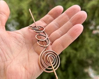 Oxidized Copper Hair Fork: Celtic Bun Holder Barrette