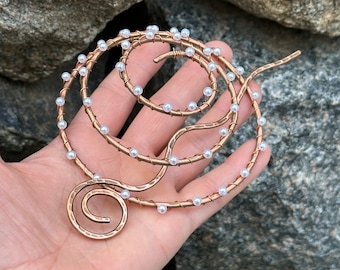 Handmade Copper Hair Fork: Celtic Hair Pin, Rustic Barrette