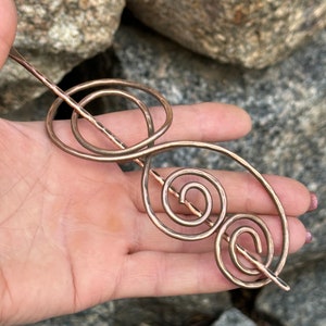 Hammered Copper Hair Pin: Celtic Knot Bun Holder