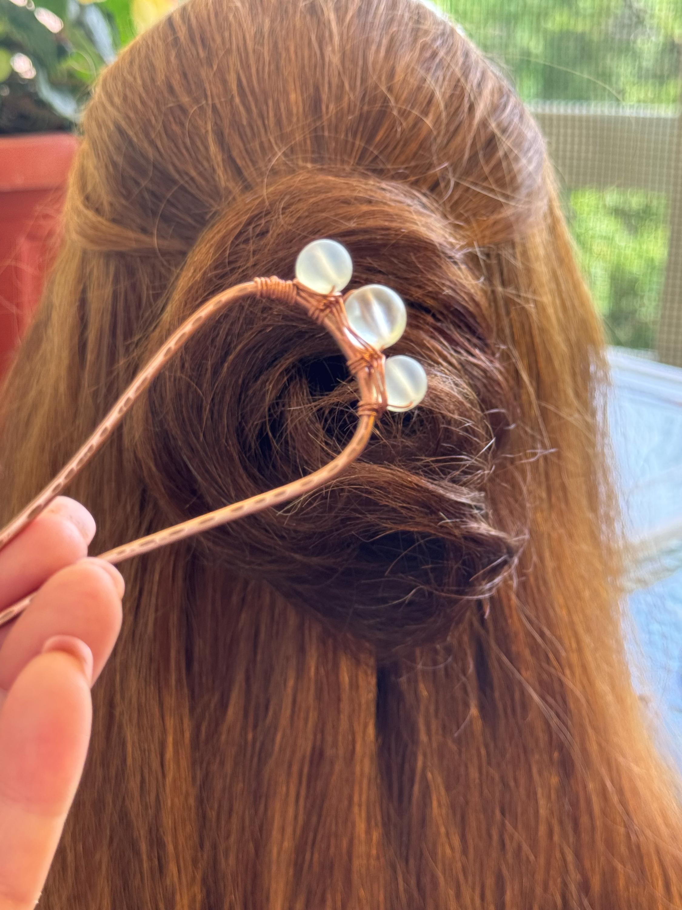 Hand Hammered Copper Hair Fork: Minimalist Hair Jewelry - Etsy display picture 1