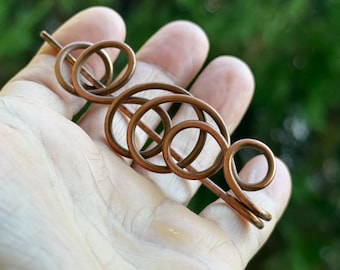 Hand Forged Copper Brooch, Small Patina Copper Pin, Oxidized Copper Jewelry, Rustic Brooch, Metalsmith Handmade Brooch