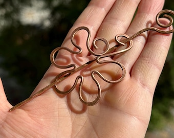Vintage, Copper Feather Hair Barrette, 5.25 Inches - Etsy Israel display picture 2