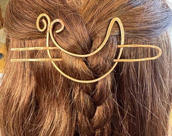 Handmade Copper Hair Pin Barrette: Hammered Metal Hair Slide
