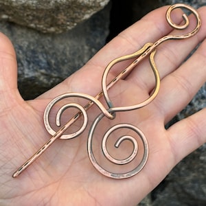 Hair slide, hair barrette, Celtic Hair Barrette, French Hair Clip, Hair Pin, Hair Stick, Rustic shawl pins, Hair wire wrap, Metal Hair Slide