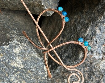 Agate Copper Hair Pin, Hair Stick, Brass hair clip, Long hair holder, Wrapped Hair Slide, Rustic shawl pins, Hair Slide, Metal Hair Slide