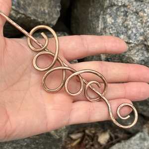 Celtic Knot Copper Hair Pin: Hand Hammered Metal Barrette