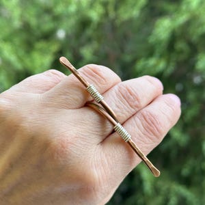 Sterling silver minimalist Copper Ring, Copper Wrap Ring, Hammered Ring, Copper Ring, Solid Copper Ring, Spinner Ring, Handmade Ring