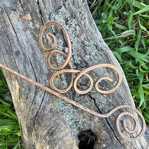 Hammered Copper Hair Pin: Celtic Knot Bun Holder