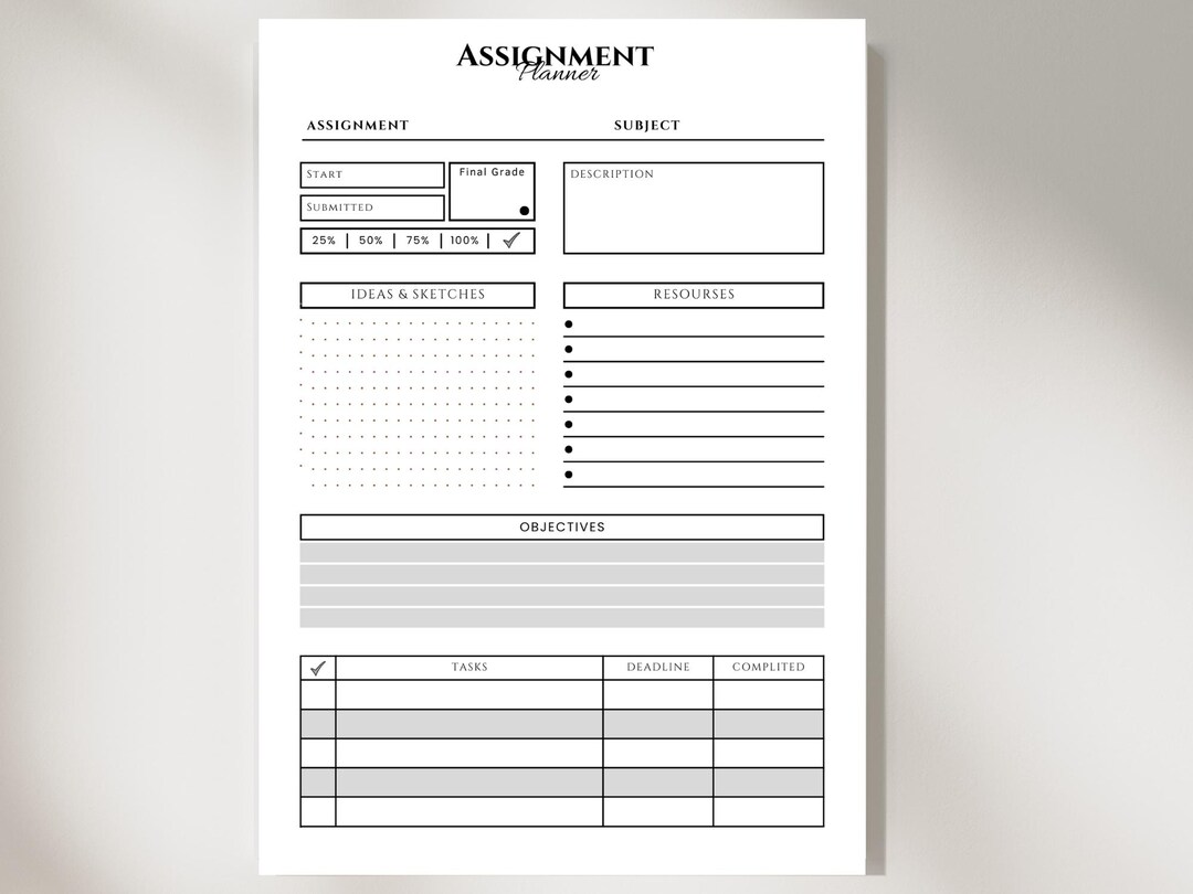 Ultimate Assignment Tracker | Digital & Printable Homework Planner ...