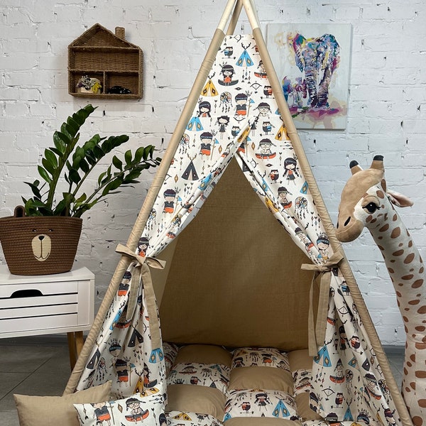 Wigwam,Kids Tent,Teepes for Kids,Play tent,Indoor play tent,Tent for a girl,Wigwam for a kids,Children tent,Mini camp,Birthday gift,Present