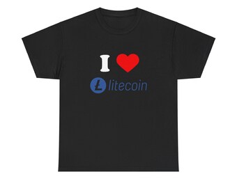 Ik hou van Litecoin LTC Bitcoin Crypto grappig unisex zwaar katoenen T-shirt