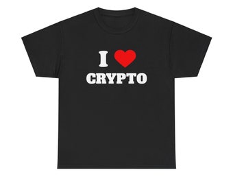 Ik hou van Crypto Trading grappig unisex zwaar katoenen T-shirt