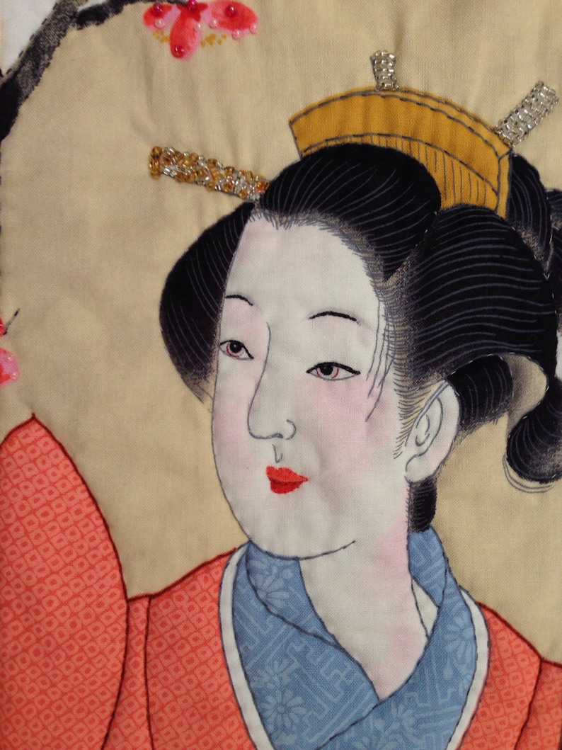 Wall Hanging Japanese Geisha in Kimono Asian Theme Art Etsy