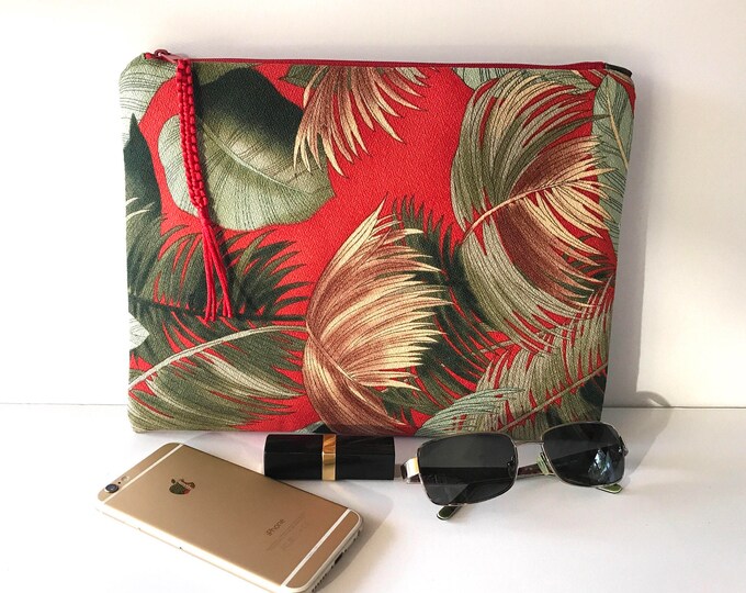 Zipper Clutch Purse Upholstery Fabric Envelope Clutch Etsy