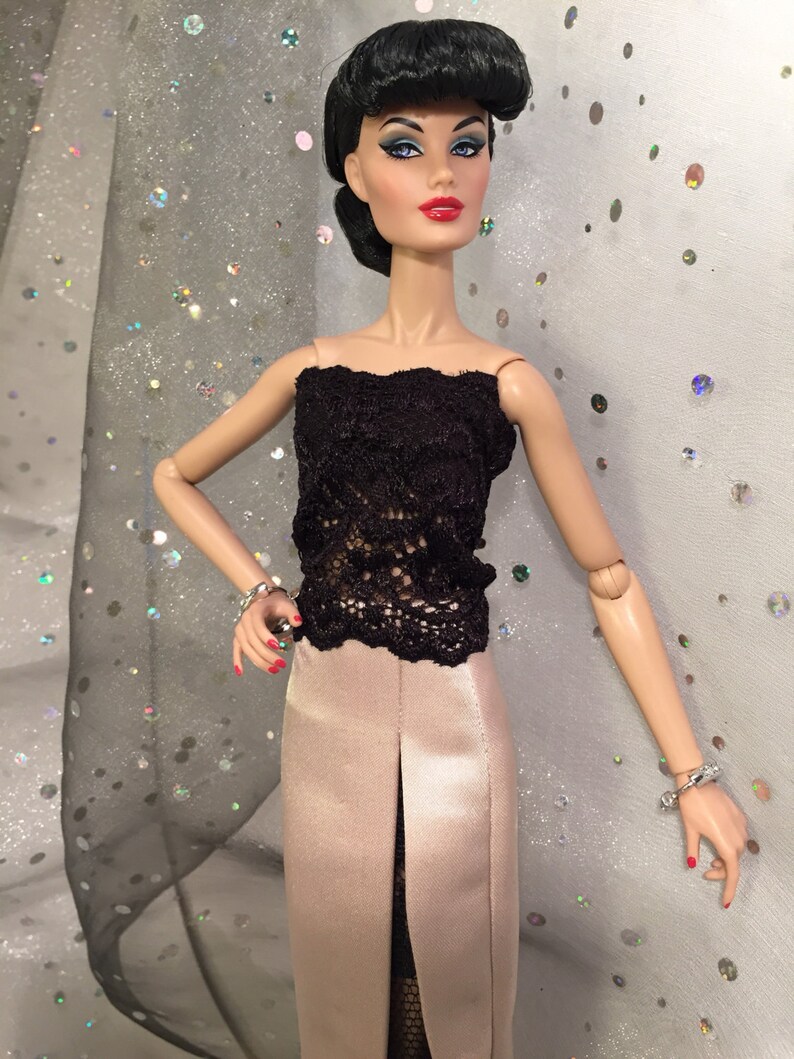 One of a kind Miniature couture Evening attire for Fashion Royalty, 12 Fashion dolls image 4