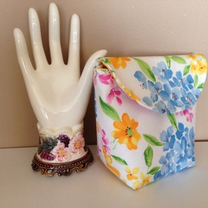 Floral pouch, Clutch, Purse insert, purse organizer, makeup bag, handbag essentials organizer, simple purse, Floral fabric purse image 8