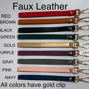 Faux Leather strap with gold clip for clutches 画像 2