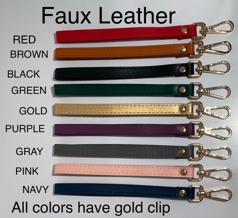 Faux Leather strap with gold clip for clutches 画像 2