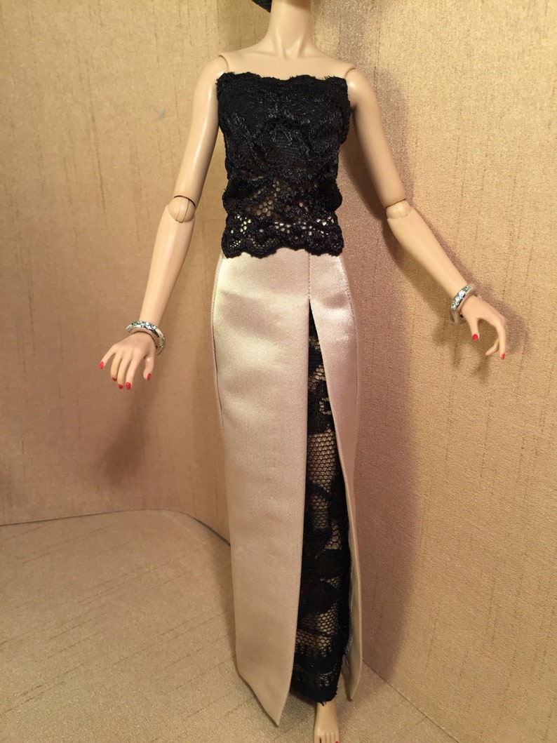 One of a kind Miniature couture Evening attire for Fashion Royalty, 12 Fashion dolls image 3