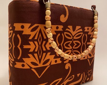 HANDBAG, Alfred Shaheen fabric, PURSE-handmade fabric handbag, one of a kind handbag, tote bag, cloth purse, fabric purse, OOAK Purse