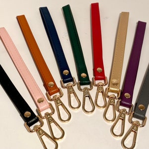 Faux Leather strap with gold clip for clutches 画像 1