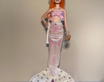 Mermaid doll, one of a kind, Handmade in Maui, Handcrafted unique Mermaid