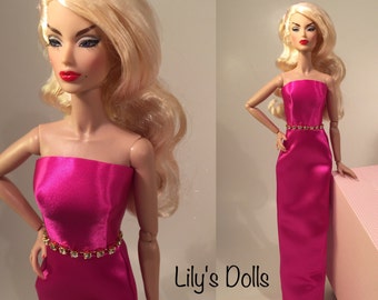 FR Fashions, Fashion Royalty clothing, FR dresses, OOAK doll fashions, Fashion Doll apparel, evening gown, Color Infusion doll clothes