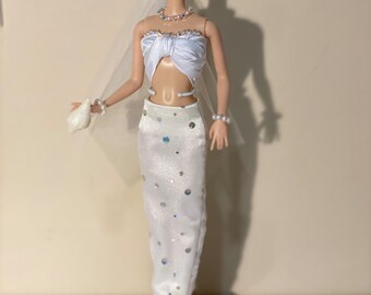 Muñeca sirena, única en su tipo, Reina Sirena hecha a mano en Maui, Sirena única hecha a mano