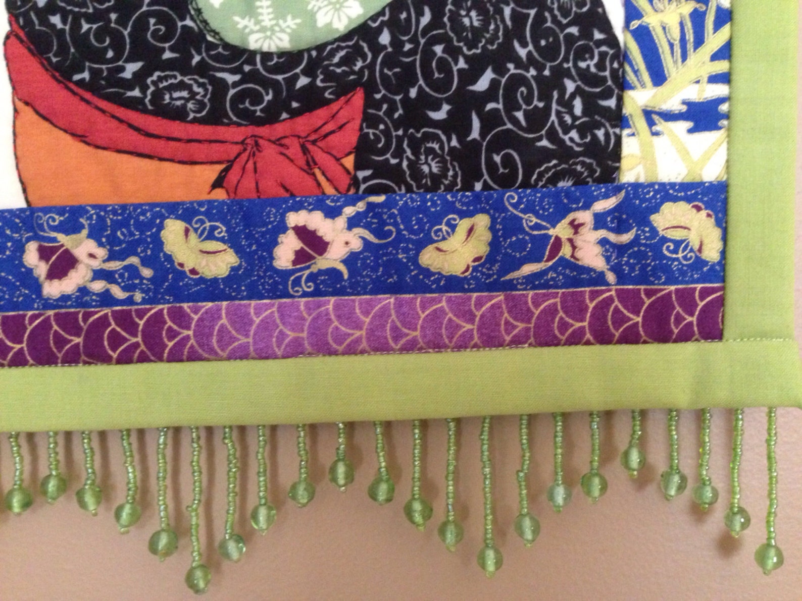 Handquilted wall hanging Japanese geisha wall art decor one Etsy