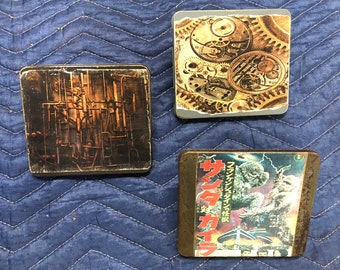 Repurposed metal found art tin box
