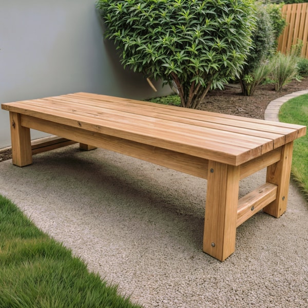 DIY Modern Bench Build PLANS, Outdoor Patio Bench Plans, Easy to Build, PDF File Instant Download