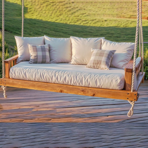 DIY Outdoor Swing Bed Plan [Outdoor Swing Bench, Porch Swing Seat, Garden Swing, Yard Swing, Patio Swing, Swinging Bench, Deck Swing]