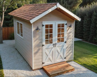 12x8 Wooden Shed Plan: Workshop, Guest House, Bunkhouse Blueprints