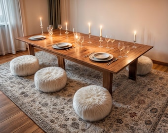 Solid Wood Low Dining Table Plan: DIY Boho Floor Table (Digital Download)