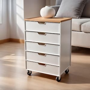 DIY Wooden storage rolling Cart Build Plan , wood storage cart, Chest of Drawers, mobile wood cart, wood storage plans, cabinets plans