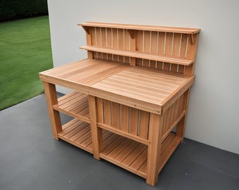 DIY Potting Bench & Bar Table Plan: Outdoor Workstation (PDF)