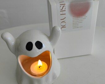 Ceramic Cute Ghost Style Candle Holder