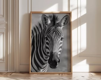 Zebra Wall Art Black and White Modern Decor Wildlife Poster Nature Art Animal Print Printable Wall Art Photography Print Downloadable Print